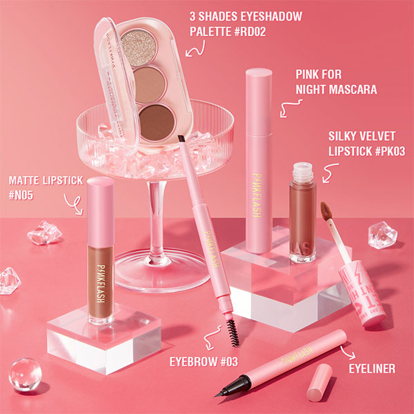 Eye Makeup Set 3 Shades Eyeshadow Matte Liquid Lipstik Ombrelips - Image 2