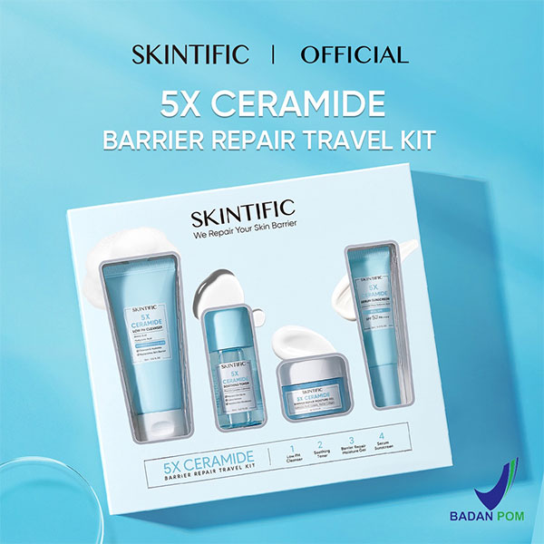 SKINTIFIC 5X Ceramide Travel Kit Skincare Paket Moisturizer