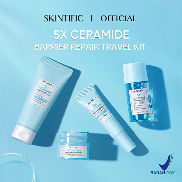 SKINTIFIC 5X Ceramide Travel Kit Skincare Paket Moisturizer - Image 3